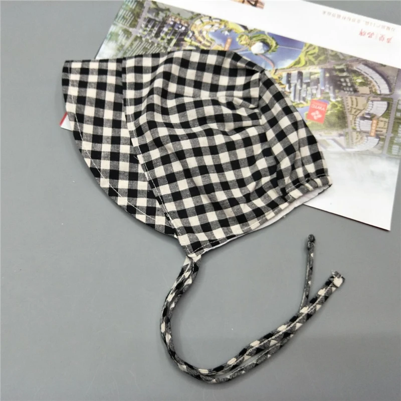 Bnaturalwell Baby girls bonnet Sunbonnet Vintage baby Plaid cap Infant Cotton Bonnet Newborn shower gift Photo Prop H211S | Детская