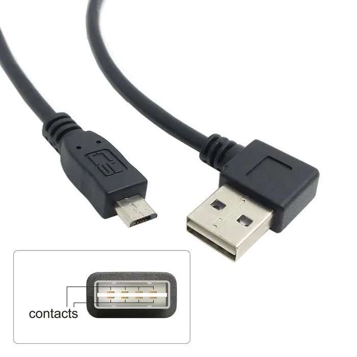 USB 2 0 штекер Micro 5Pin Мужской кабель 100 см Реверсивный дизайн левый и правый угловой 90
