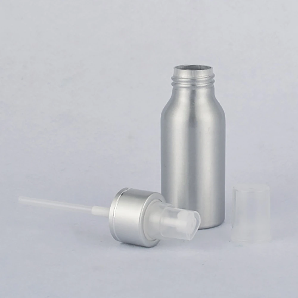 100 шт./лот пустая алюминиевая бутылка-атомайзер объемом 250 мл для косметической упаковки с белым насосом.
