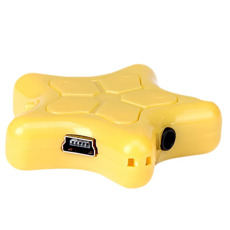 Желтый портативный мини-клип металлический USB MP3-плеер Поддержка Micro SD TF карта