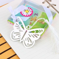 livre hollow butterfly bookmarks metal with mini greeting cards tassels kawaii stationery pendant gifts wedding favors