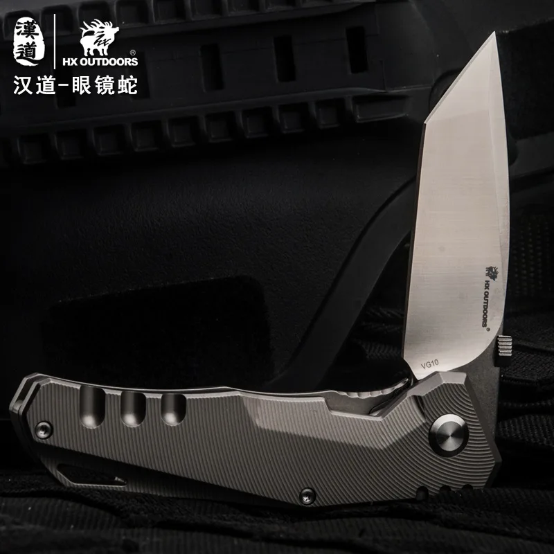 Высокое качество подшипника TC4 Титановая Ручка VG10 лезвие нож охотничий кемпинг