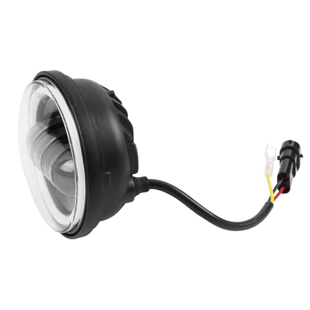 75 Вт 12 в 7 &quotсветодиодный светильник черный/ХРОМ Hi/Lo с белым DRL и 1 пара 4 1/2&quot