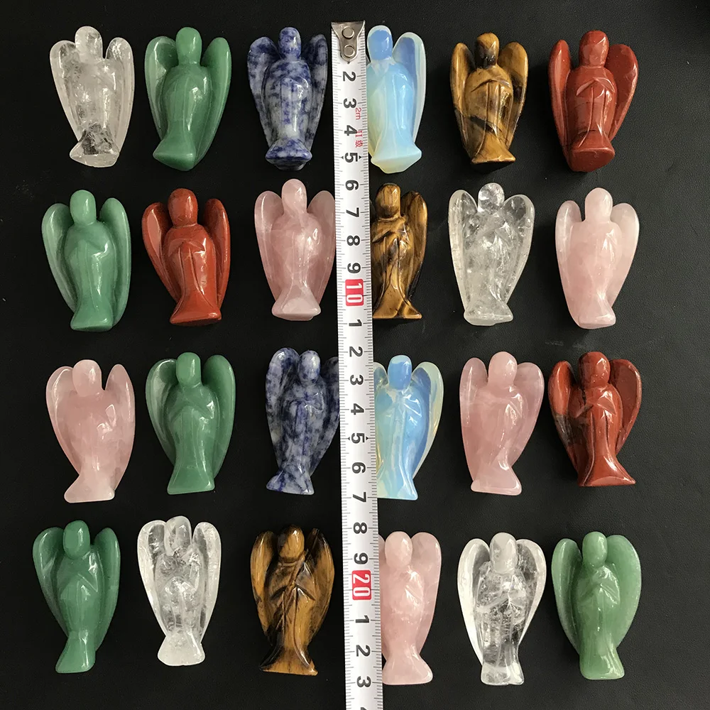 Различные 5 см высококачественные натуральные кристаллы ручная резьба ангел для