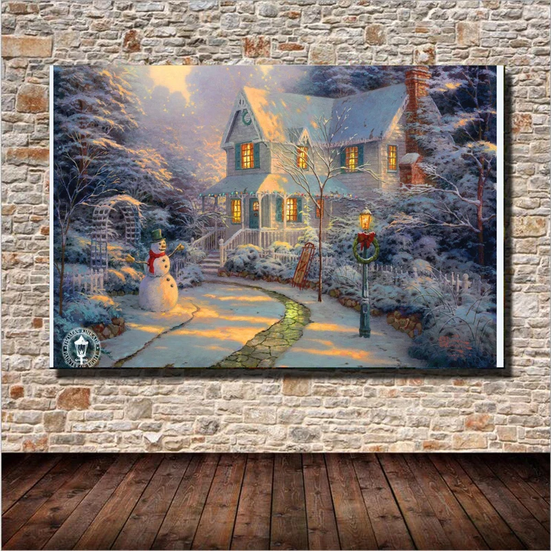 Сказочный Снежный замок картина маслом настенная живопись украшение для дома