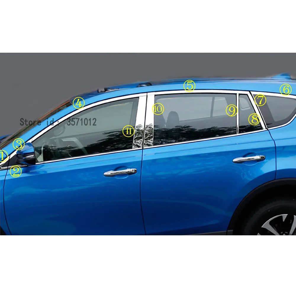 Наклейка для кузова Toyota RAV4 2016 2017 2018 из нержавеющей стали | Автомобили и мотоциклы