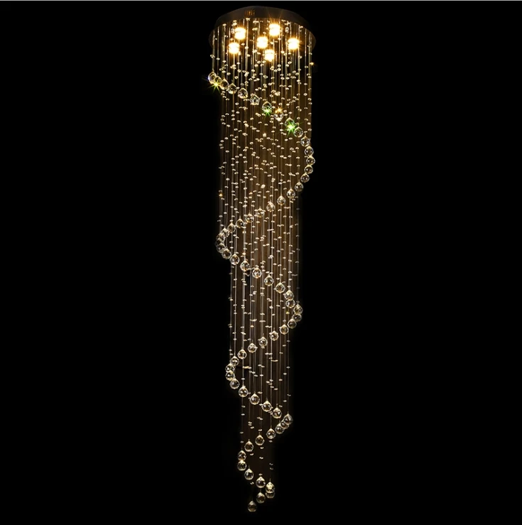 Спиральная хрустальная люстра длинные хрустальные люстры современные