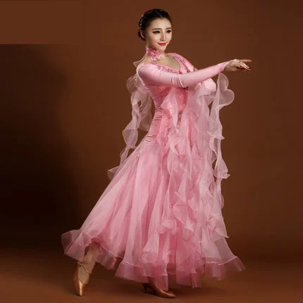 Женское платье для бальных танцев с длинным рукавом 6 цветов | Тематическая