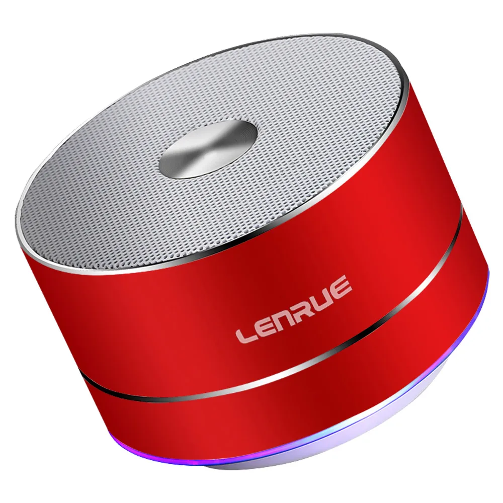 Red Портативный ledбеспроводной Bluetooth динамик Улучшенный стерео мини сабвуфер, Встроенный AUX микрофона/TFcard поддерживается/обновленная версия - Цвет: Red