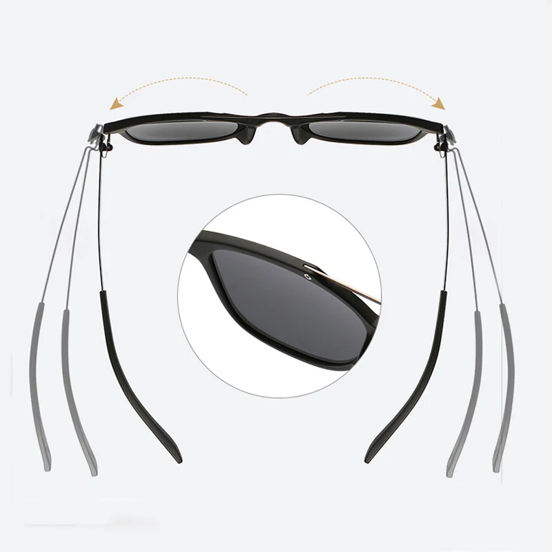 Flexible TR90 Men Polarized Driver Sunglasses Ultra Light Stainless Steel Rectangle Goggle Trend Decoration Rivet Glasses UN1137 |