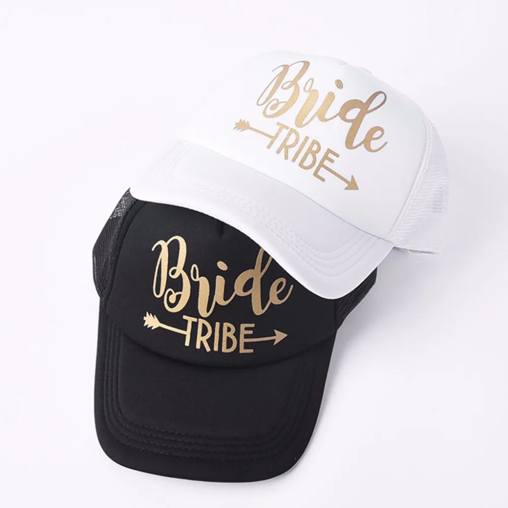 Команда надпись «Bride Tribe» Snapback Кепка-тракер Кепка с сеточкой и золотыми буквами с принтом стрелы, Свадебная вечеринка Бейсбол Кепки клуб подарок