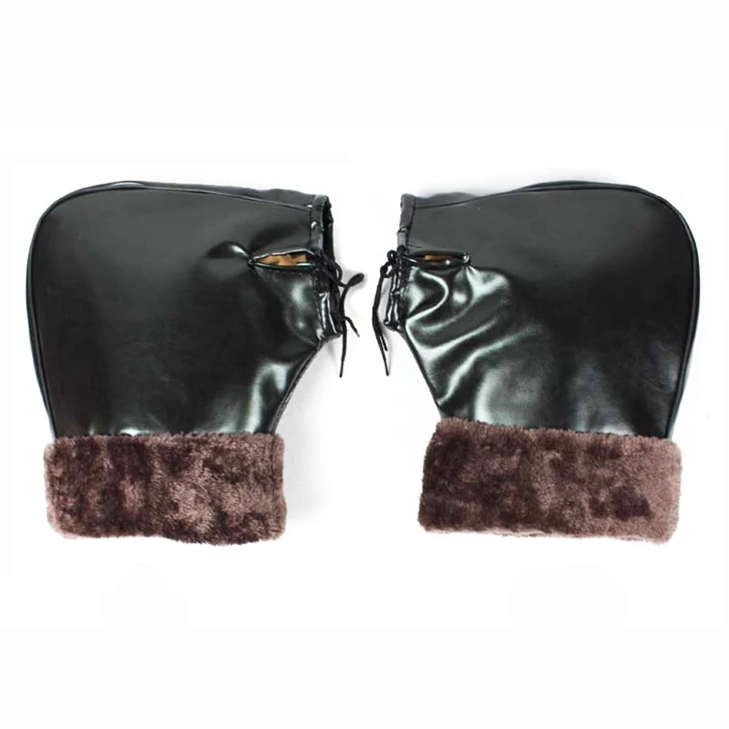 Зимние теплые мотоциклетные перчатки на руль со светоотражающей полосой