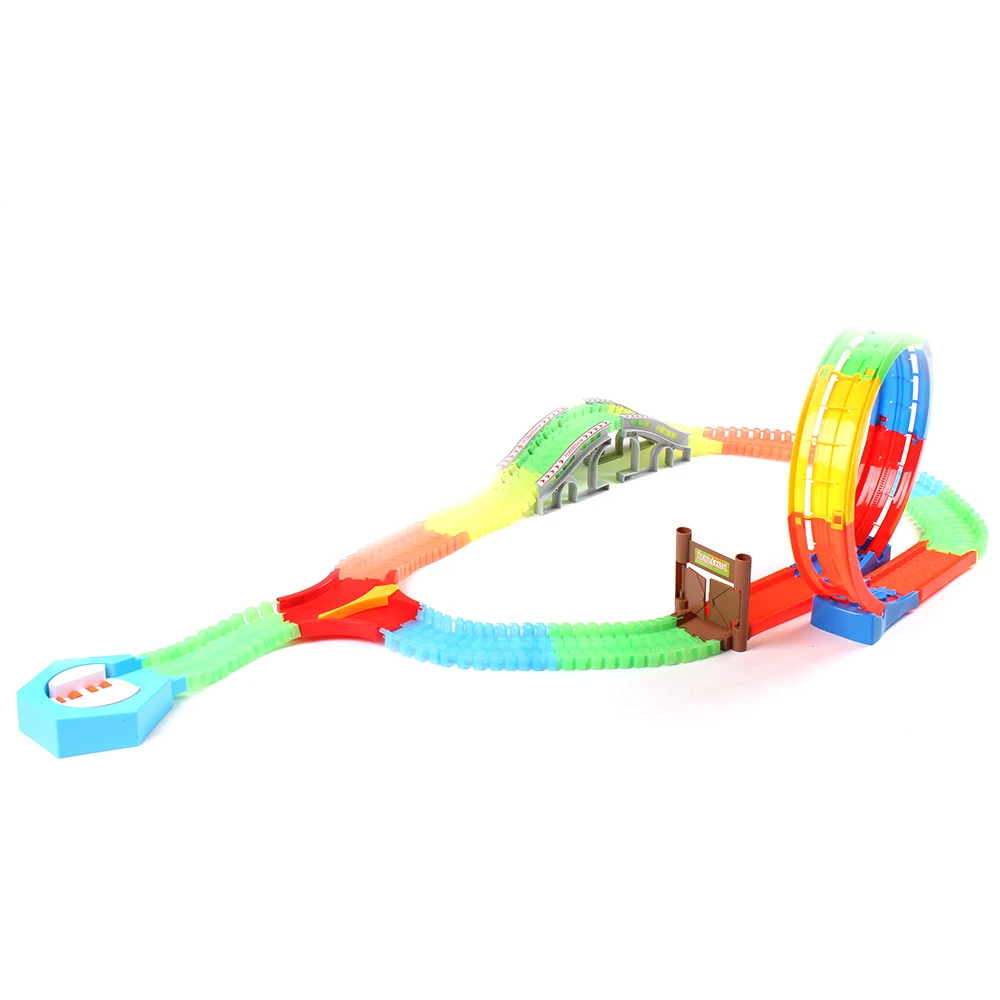 DIY слот Magic Twister треки 360 трюк петля действие светится в темноте трек Гибкая сборка