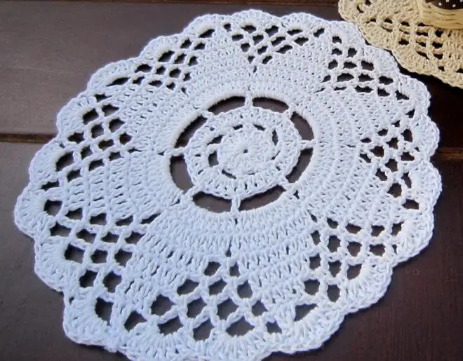 Хлопковый коврик для стола сделай сам кружевная подставка круглая вязания