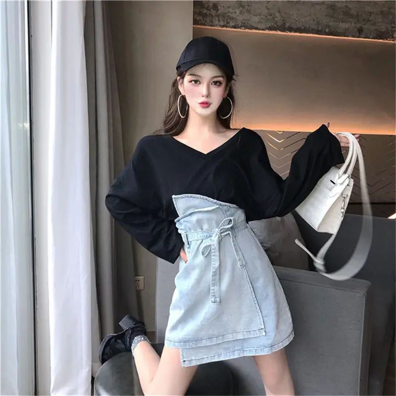 Женская кружевная юбка Hzirip короткая однотонная трапециевидная выше колена с