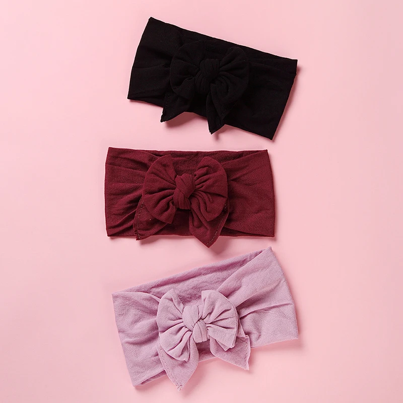 Diadema de doble lazo de nailon para ni&ntilde;a, turbante grande para ni&ntilde;a, accesorios para el cabello, regalo para beb&eacute;, 1 ud.-1