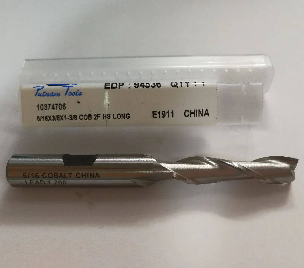 Квадратные концевые фрезы из быстрорежущей стали с кобальтом 2 канавки 5/16 дюйма