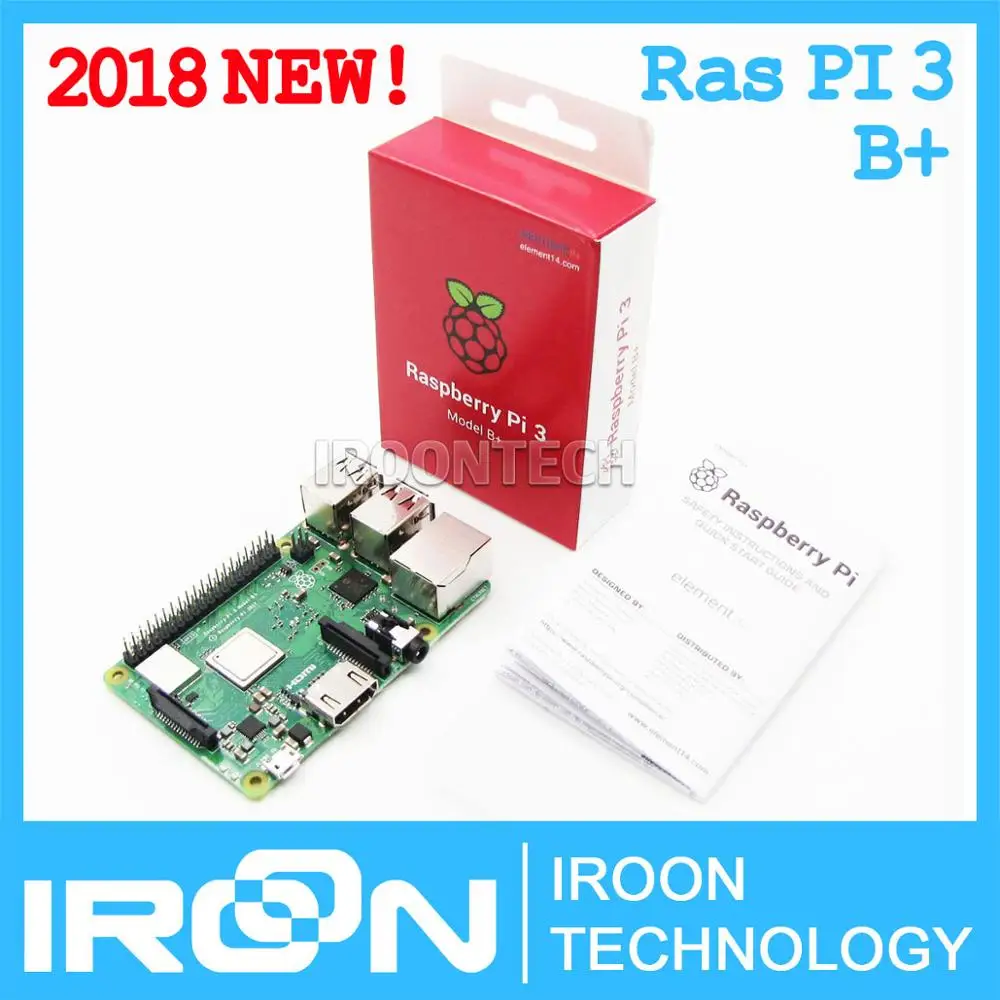Element14 версия: 2018 новый оригинальный Raspberry Pi 3 Модель B + плюс BCM2837B0 1 ГБ SDRAM на борту Wi