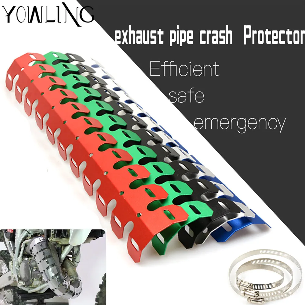 

Motorcycle Universal Off Road Muffle Exhaust Cover Heat Shield For Yamaha Honda Kawasaki KX450F KX250F Dirt Bikes Aluminum