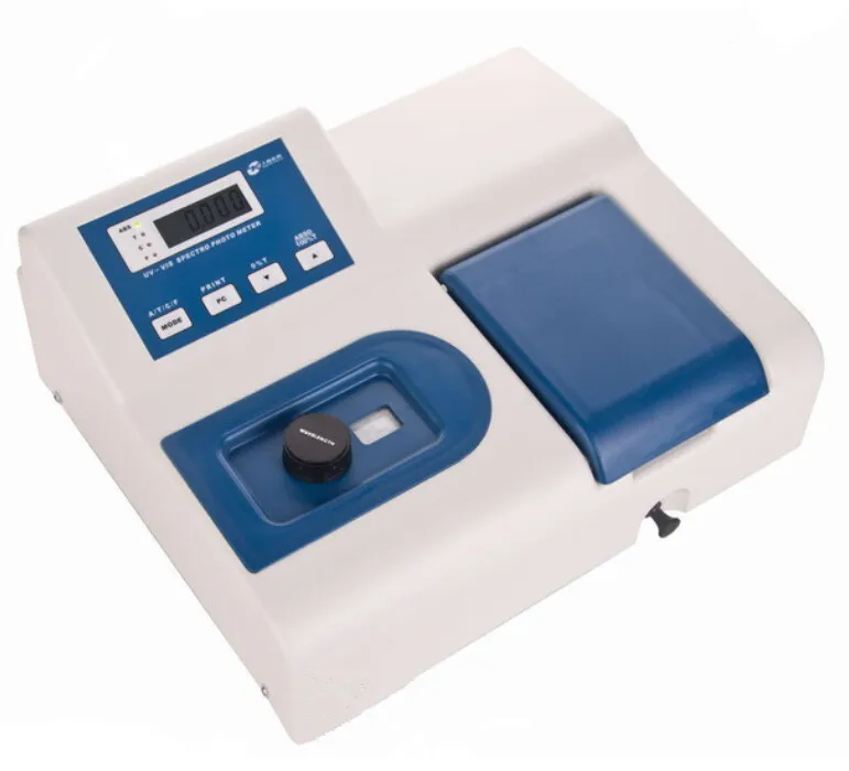 

UV-VIS спектрофотометр UV1100 Диапазон волн 195-1020 нм спектральная полоса пропускания 5 нм 4 LCD T, A, C UV видимый спектрофотометр