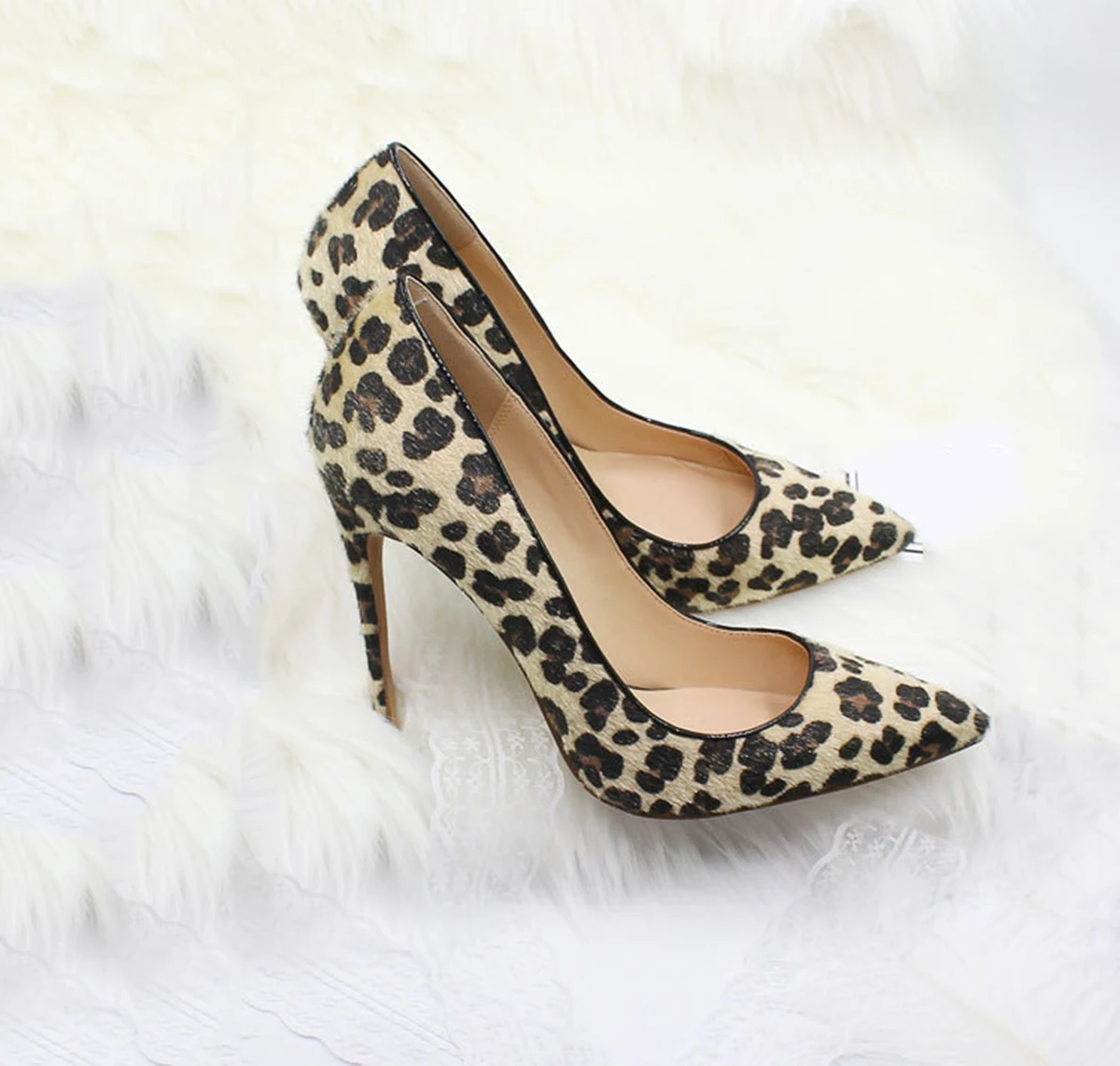 

Pointed Toe Leopard Patent Leather High Heels Pumps Women Ladies Autumn Spring Party Clubwear Dress Shoes Slip-On Aiyoway
