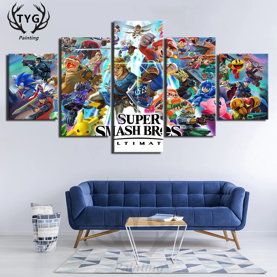 Декоративные Горячие 5 штук Высокое качество украшения стены супер Smash Bros