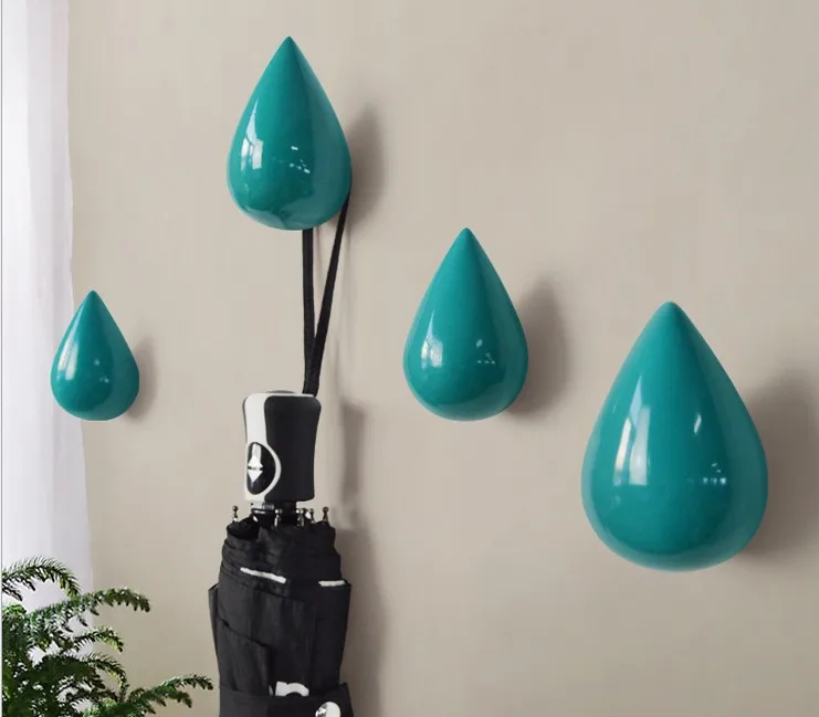 Brief Modern 3D resin drop hooks wall decoration Hat Door Clothes Towel Robe Hooks perchero pared Wallets Wall hanger | Дом и сад