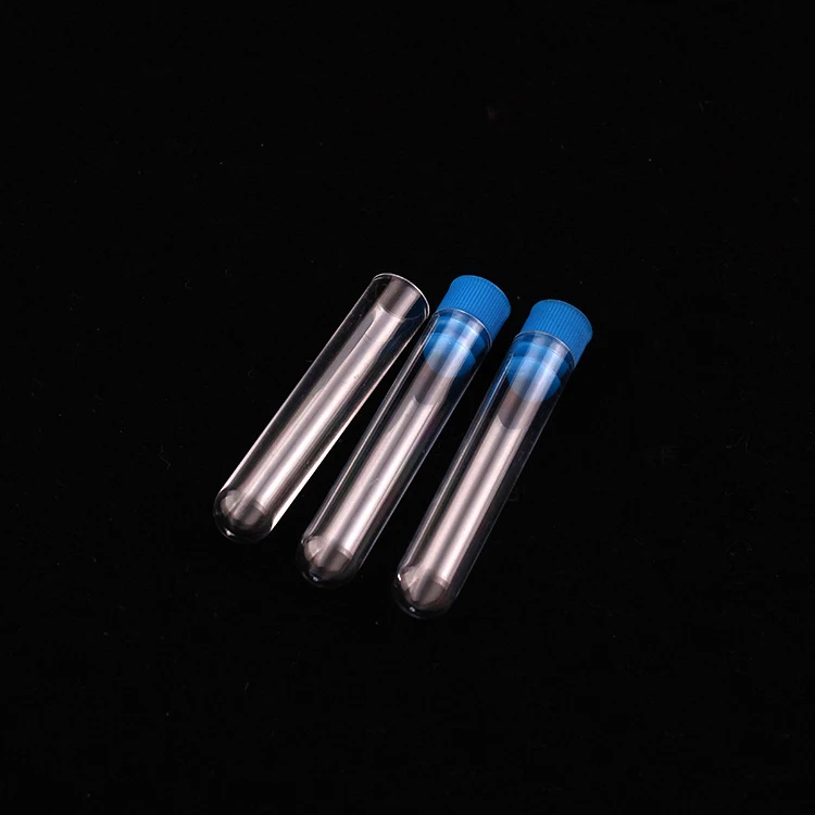 

200pcs/lot 12*100mm 7ml Disposable plastic test tube with cap RIA (Radioimmunoassay) tube sampling tube high transparency