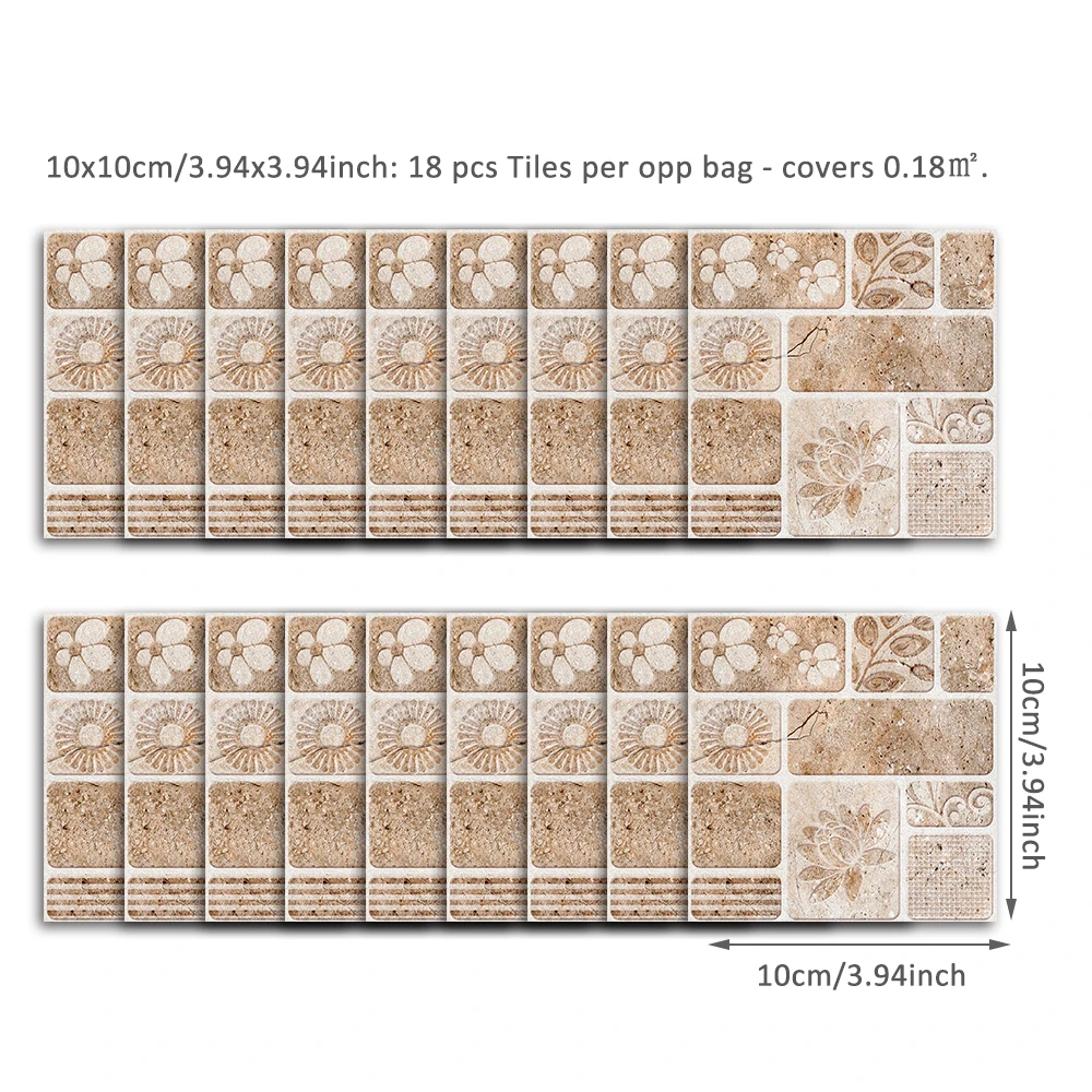 Модные Винтажные квадратные мозаичные 3D настенные стикеры Самоклеющиеся