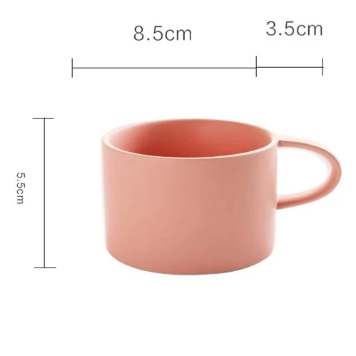 Pink Новинка, керамическая чашка для молока, кофейная кружка, креативная чайная чашка, домашняя, офисная, посуда для напитков, макарун, цветные кружки - Цвет: Pink