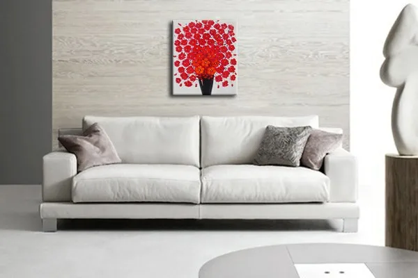 

Home Decoration Art Paintings Red Flowers Oil Painting on Canvas Wall Pictures Pictures for Best Gift High Quality