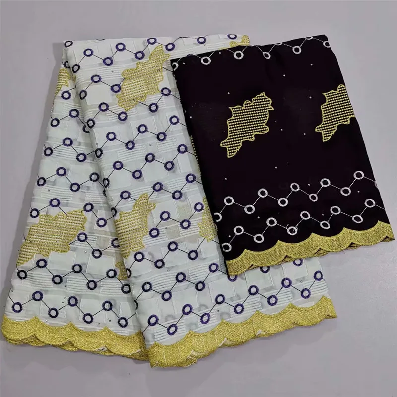 Big African Swiss Voile Lace High Quality Cotton Material Latest Fabric With Stones yc-2373 | Дом и сад