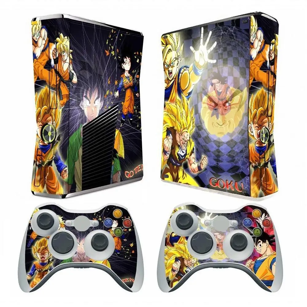 Защитная Наклейка Dragon Ball для Microsoft Xbox 360 Slim и 2 контроллера виниловые