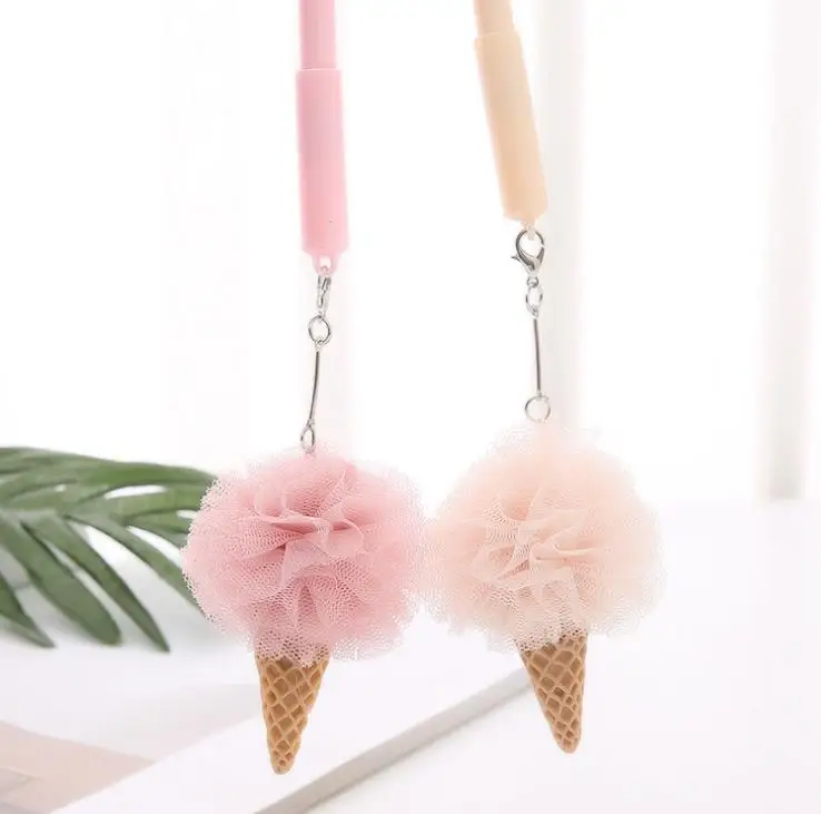 

4 Pcs hot Candy color Creative Ice Cream flower Pen Kawaii Pendant Gel Pen Material Stationery School Supplies Gift