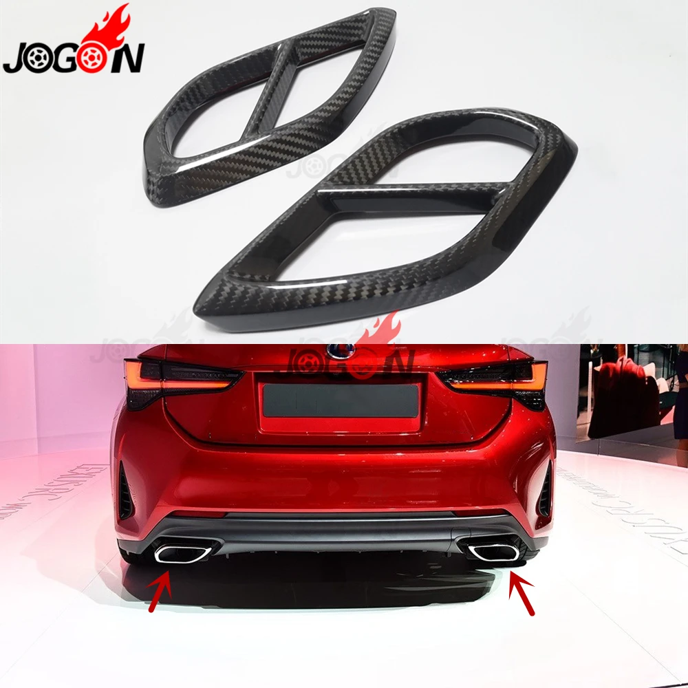 Настоящий углерод для Lexus RC200t 300 350 RC F SPORT- Автомобильный задний двойной выхлоп конец наклейки на трубу крышка глушитель наконечник отделка