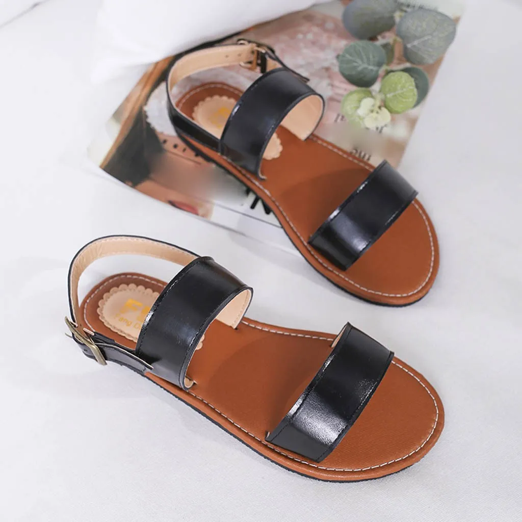 SAGACE/Летняя женская модная обувь с круглым носком Простые открытые однотонные