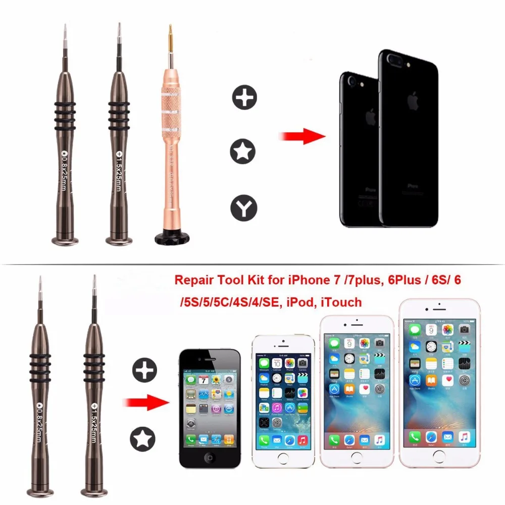 Новые инструменты для ремонта 9 в 1 для iphone 8 8 p 7 7 plus 6s 6 6 plus ipad touch Teardown набор инструментов для открывания металлическая отвертка