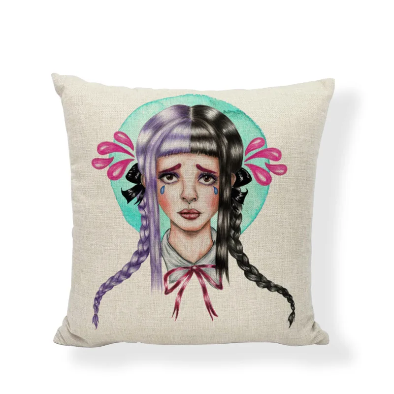 Наволочки для подушек Melanie Martinez Crybaby 45*45 см, для девочек, с рисунком облака, дождя, соски, дизайн, Офисная Автомобильная декоративная наволочка для подушки - Цвет: 1