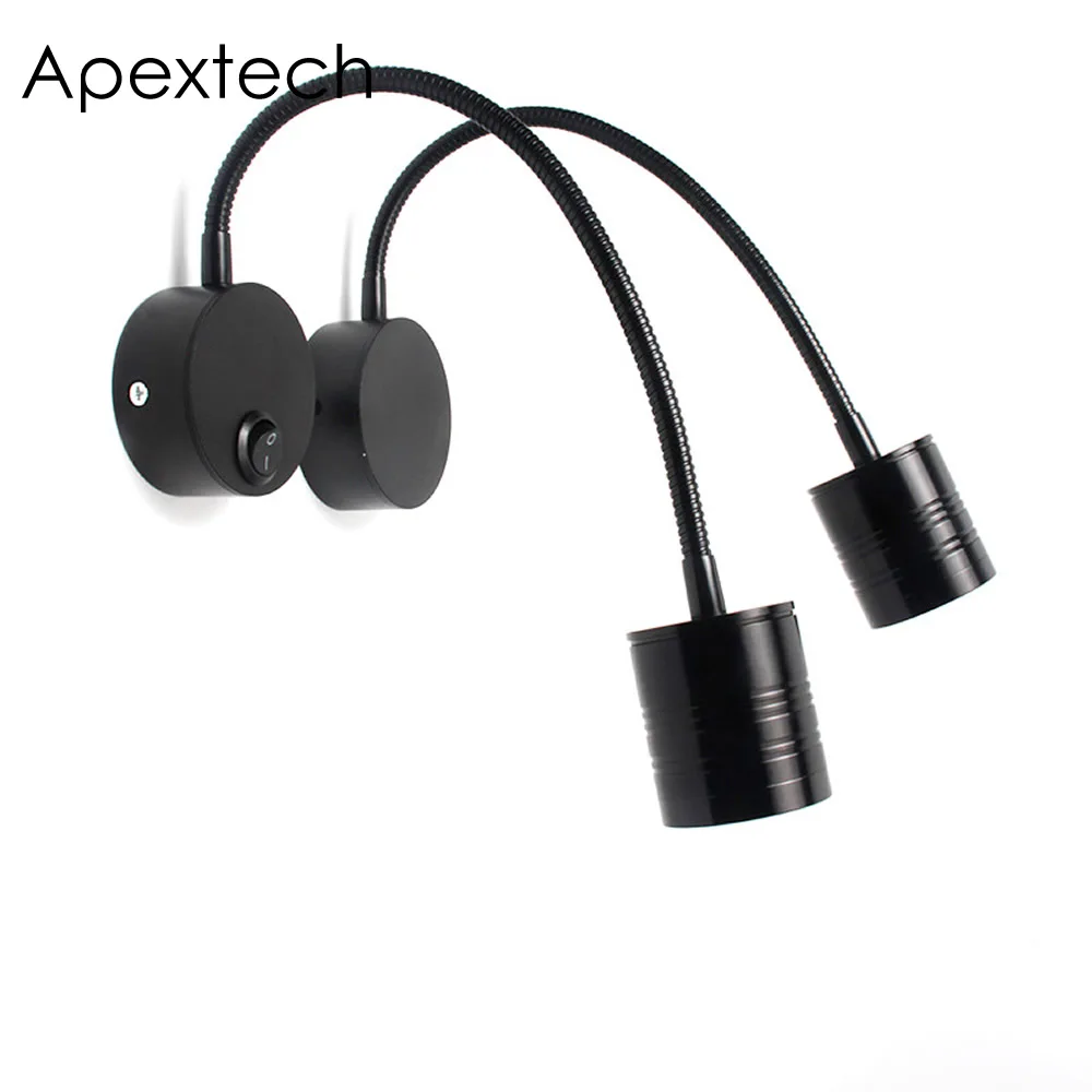 Apextech 5 Вт Светодиодная настенная лампа Гибкая прикроватная для чтения настенный