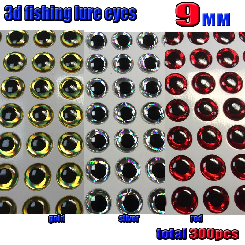 2016 новые рыболовные приманки eyes 9 мм серебряные 100 шт. + красный золотой всего 300