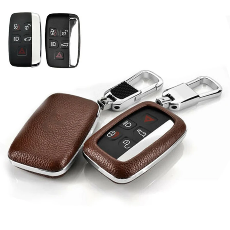 Кожаный 1 шт. коричневый аксессуар чехол для ключей Замена Защитный Land LR4 Range Rover