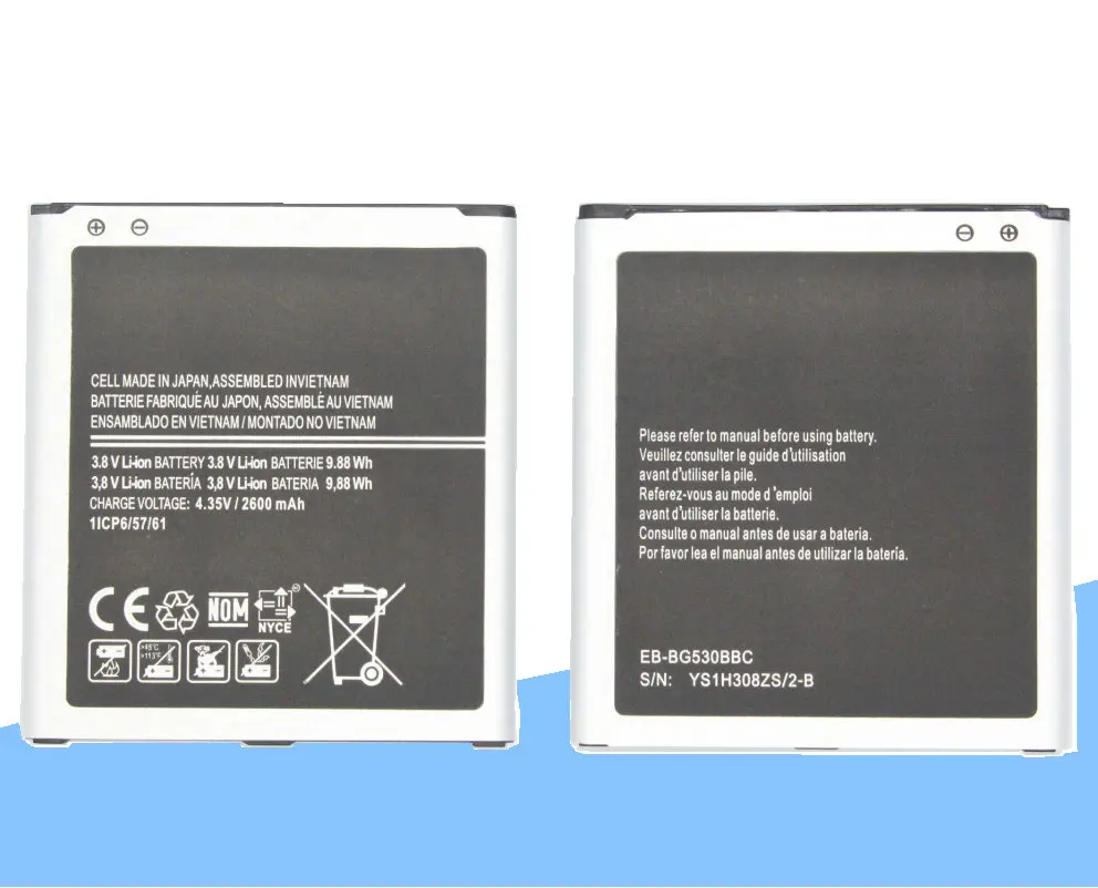 ISkyamS 5 шт. 2600 мАч EB-BG530BBC аккумулятор для Samsung G5308W G5309W G530F G531H G5306 J5 J5000 J5008 J5009 J500H J500F J3