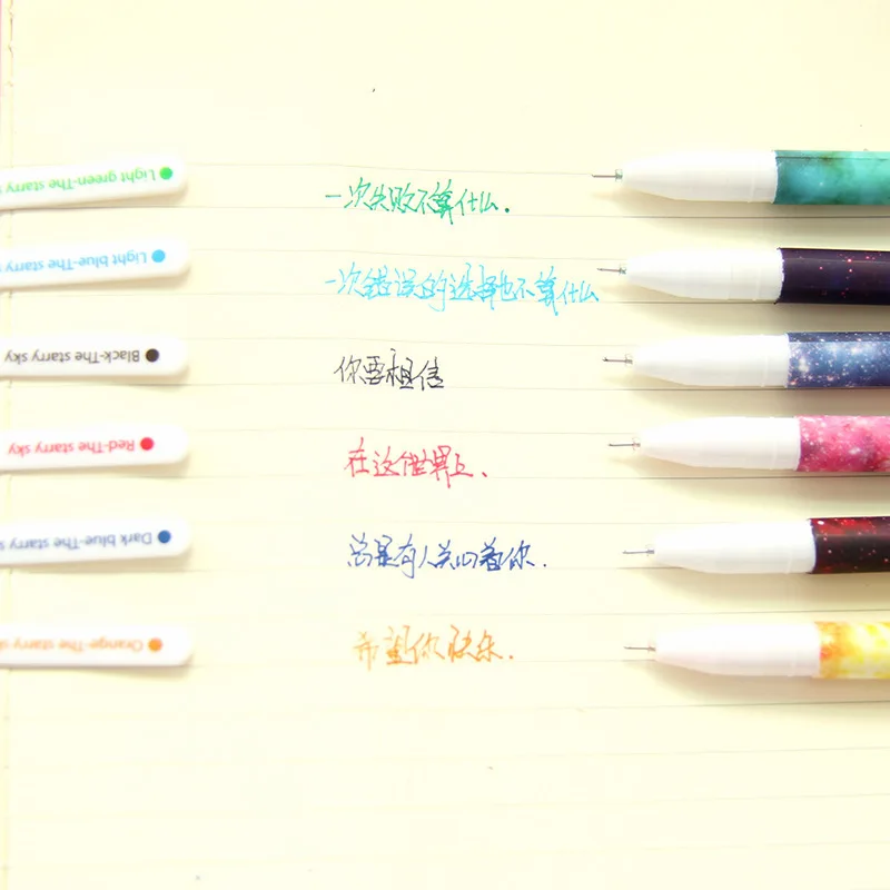 Цветная гелевая ручка 6 шт./компл. стилей звездный узор Милый Герой Китти