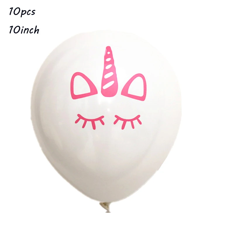 10inch 10pcs 15 шт. 12 дюймов с днем рождения Единорог шар розовый латексный шар Единорог вечерние украшения Единорог День рождения украшения - Цвет: 10inch 10pcs