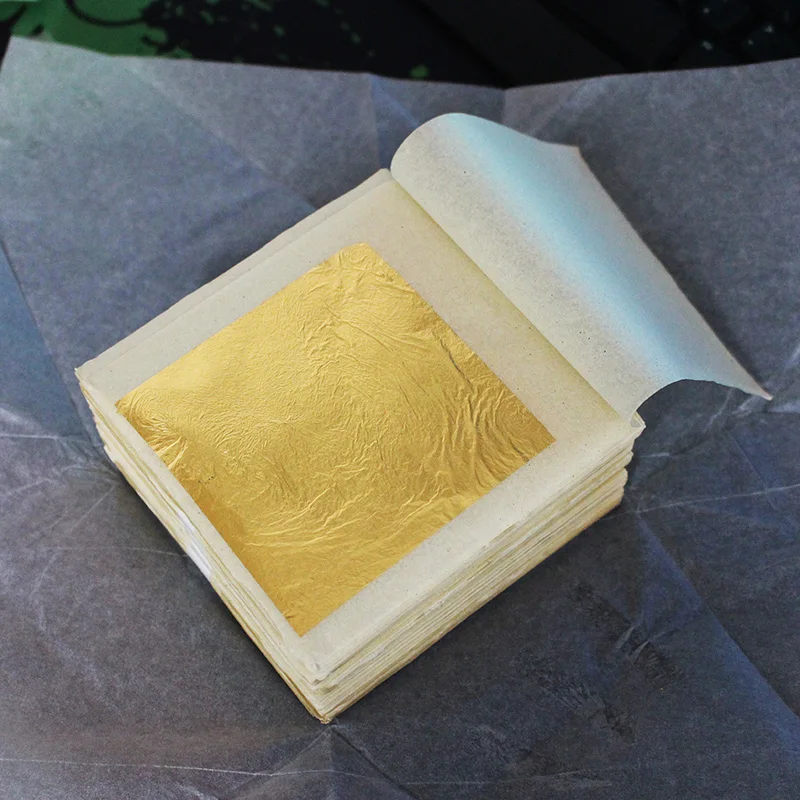 10 pieces 24K real gold leaf big size 9.33X9.33cm genuine foil the value of never fade free shipping | Дом и сад