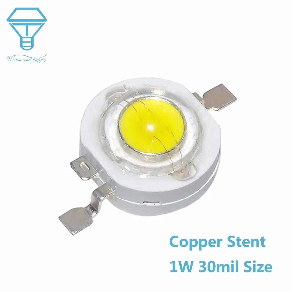 100pcs Copper Stent 1W 30mil Size Chip SuperBright High Quality LED Light-Emitting Diode LEDs Chip Diodes Lamp Bulb For DIY