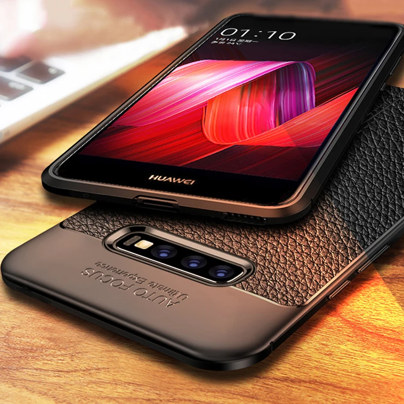 Чехол для телефона KEYSION Samsung Galaxy S10 Plus S10e S9 Note 9 мягкий чехол бампер из ТПУ с кожаной