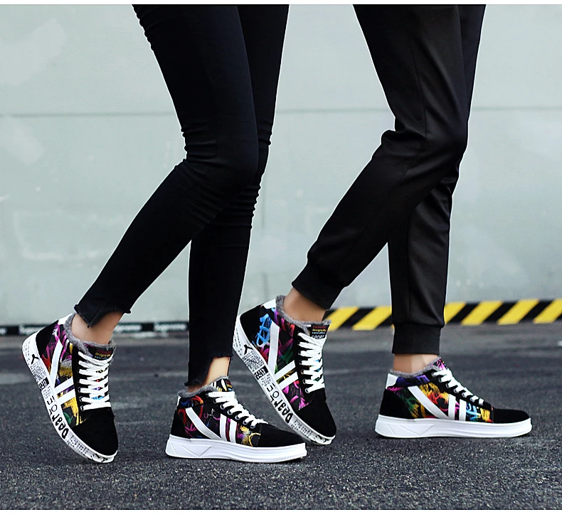 Размеры 34-45; зимняя обувь; мужские плюшевые кроссовки; Schoenen Krasovki Tenis; унисекс; Повседневные высокие кроссовки; Zapatos De Hombre Erkek Ayakkabi bot