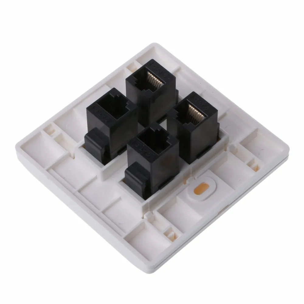 Настенная пластина 4 порта CAT5e/CAT6 RJ45 сетевой разъем 86 мм стандартная настенная высокого качества