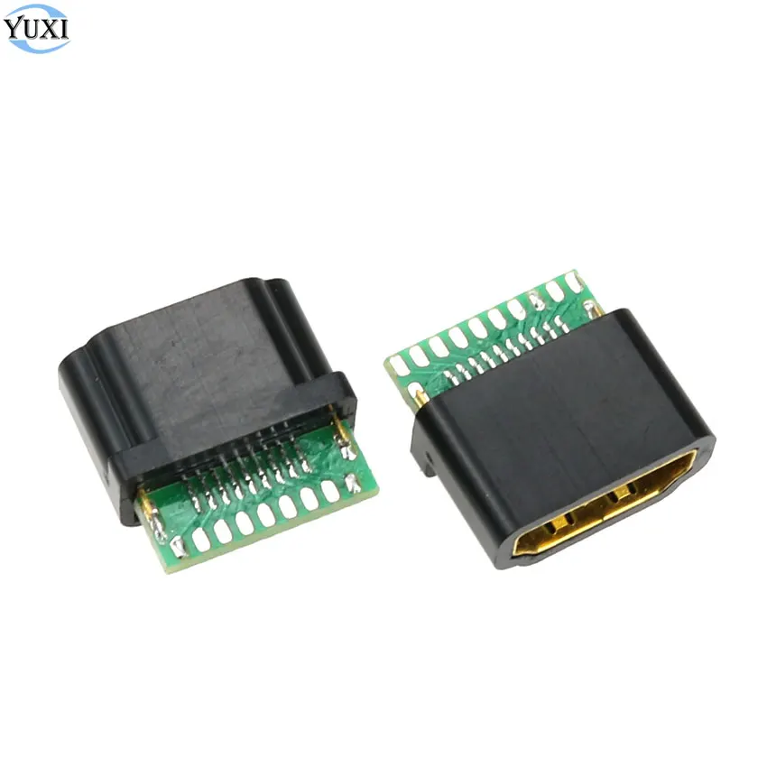 YuXi 1 шт позолоченный HDMI A Тип гнездо с печатной платой разъем припоя тип